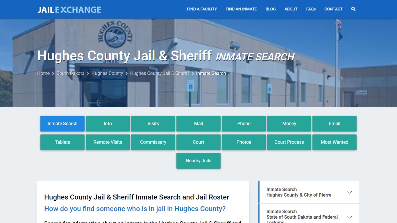 Inmate Search: Roster & Mugshots - Hughes County Jail & Sheriff, SD